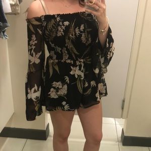Black Floral Romper
